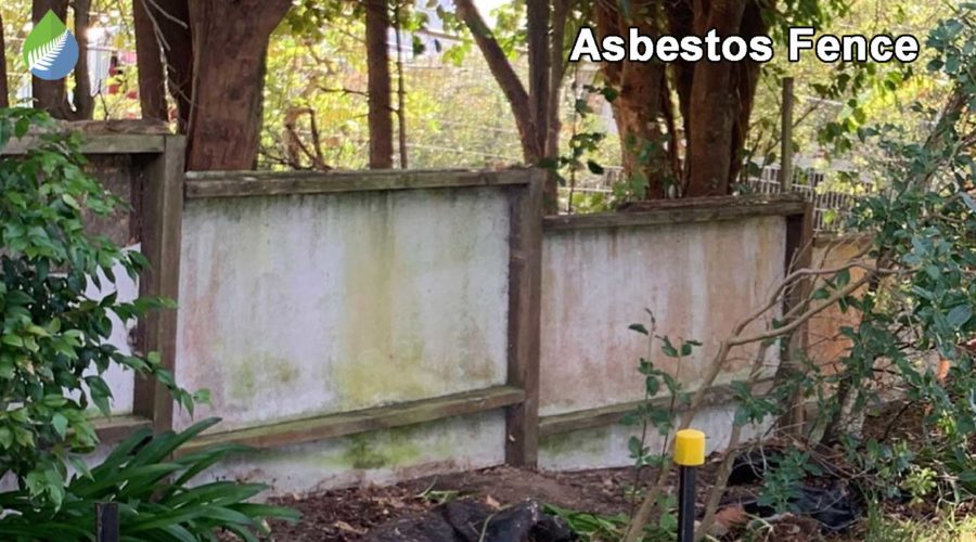 Fence made from asbestos cement sheets.cements sheets that are broken and disturbed.