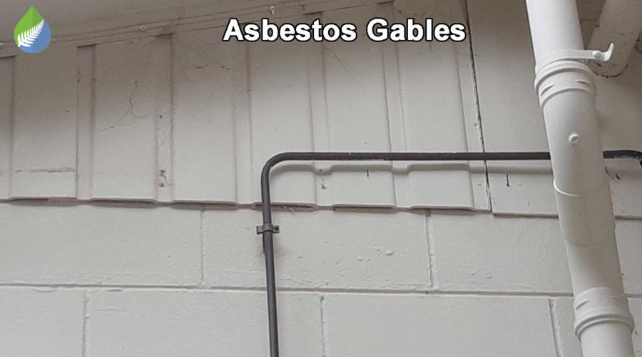 Asbestos gable on the exterior of a house.